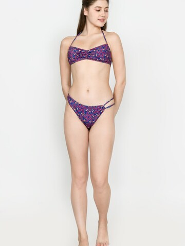 Kadoo Bustier Bikini 'ECONYL® Summer Frangipani Set 2-tlg. wendbar' in Lila