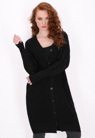 DreiMaster Vintage Strickjacke in Schwarz: Vorderseite