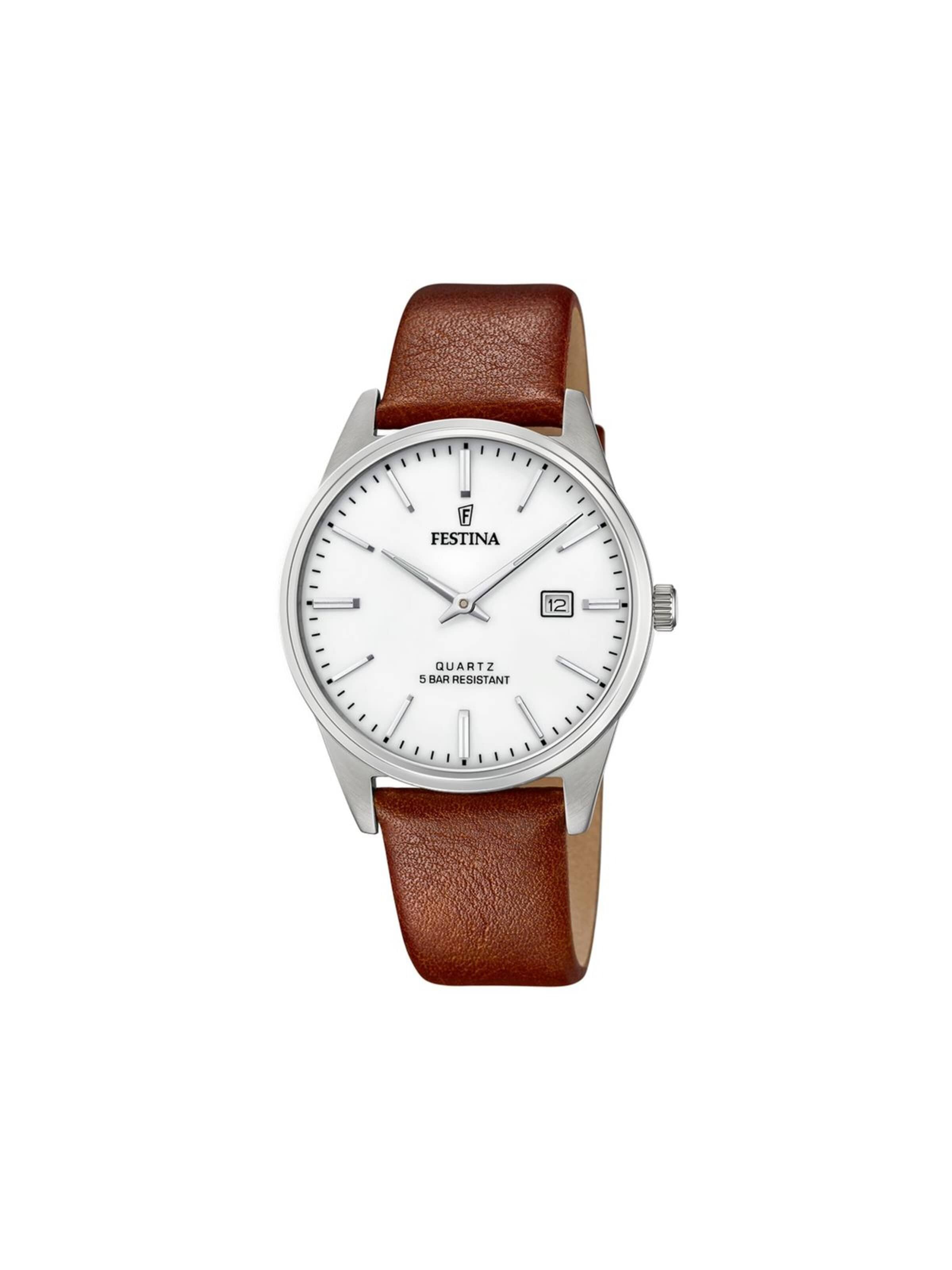 Montre à affichage analogique 'Festina - Date watch ACERO CLASICO - Quartz watch movement - Watch case width: 39.3 mm' FESTINA en argent : devant