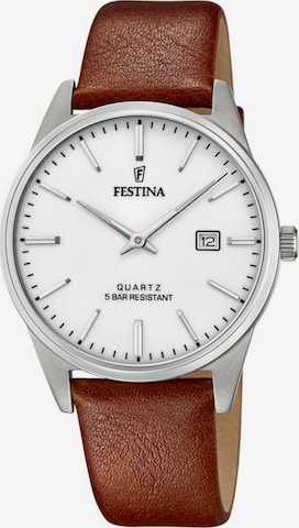 Montre à affichage analogique 'Festina - Date watch ACERO CLASICO - Quartz watch movement - Watch case width: 39.3 mm' FESTINA en argent : devant