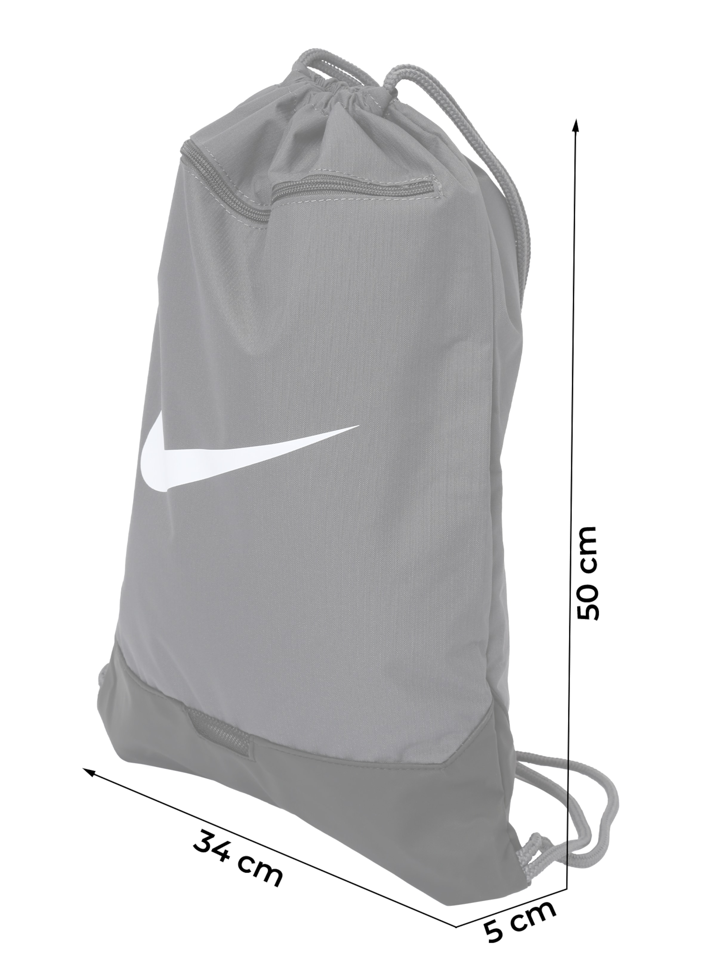 NIKE - Saco de ginásio desportivo 'Brasilia' em cinzento