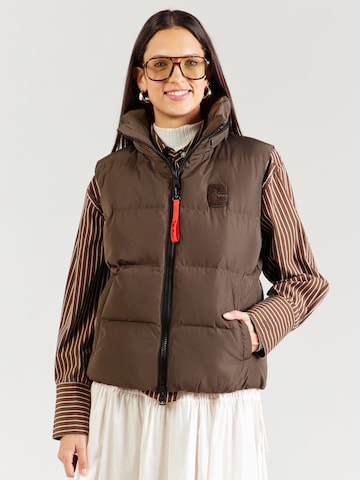 No. 1 Como Vest 'Cortina' in Brown: front