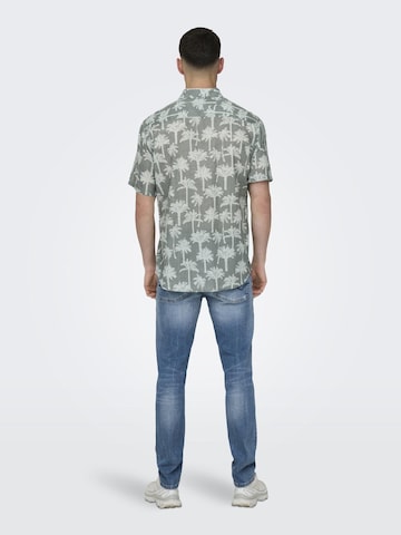 Only & Sons Regular fit Button Up Shirt 'BRONX' in Green