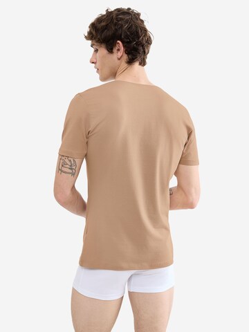 SLOGGI V-Shirt ' SLG Base ' in Beige