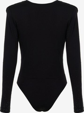 NOCTURNE Blouse Bodysuit in Black