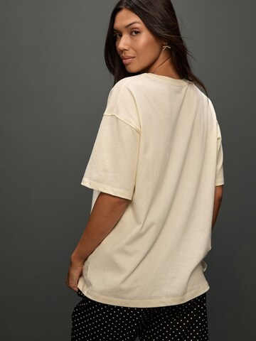 Next Oversized shirt 'Bonjour' in White