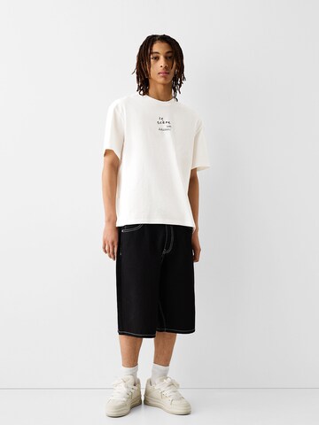 T-Shirt Bershka en blanc