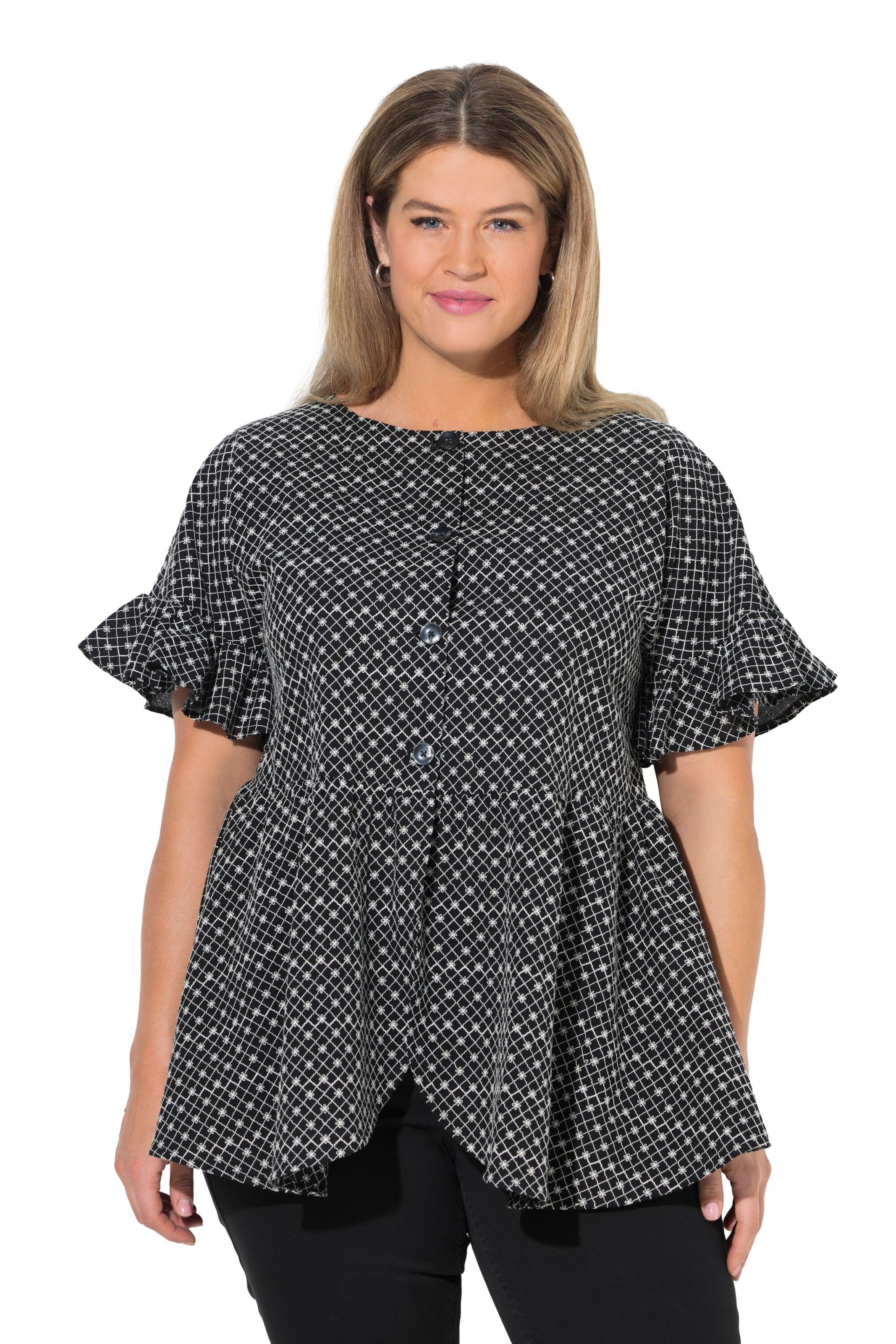 Ulla Popken Bluse in Schwarz: Vorderseite