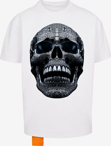 Forgotten Faces Shirt 'Diamond Skull' in Wit: voorkant