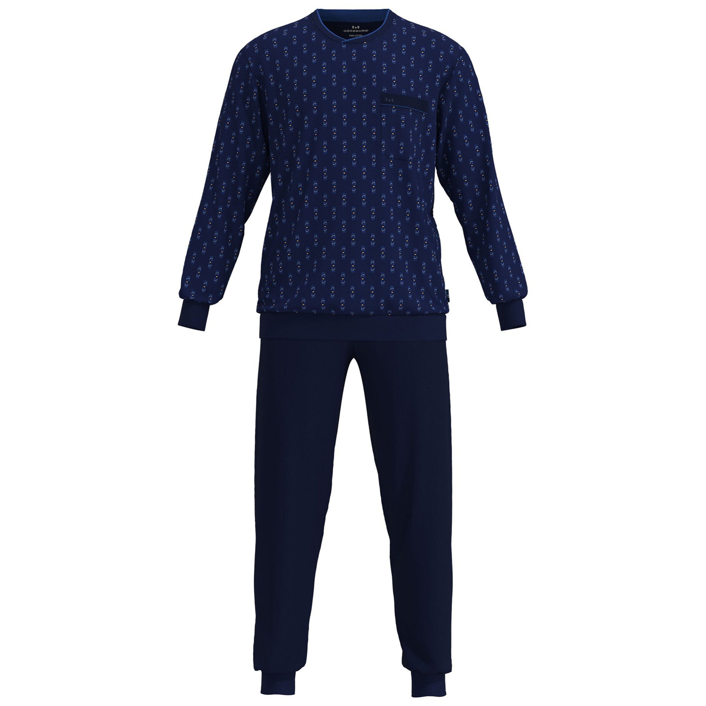 Götzburg Pyjama kort in Blauw: voorkant