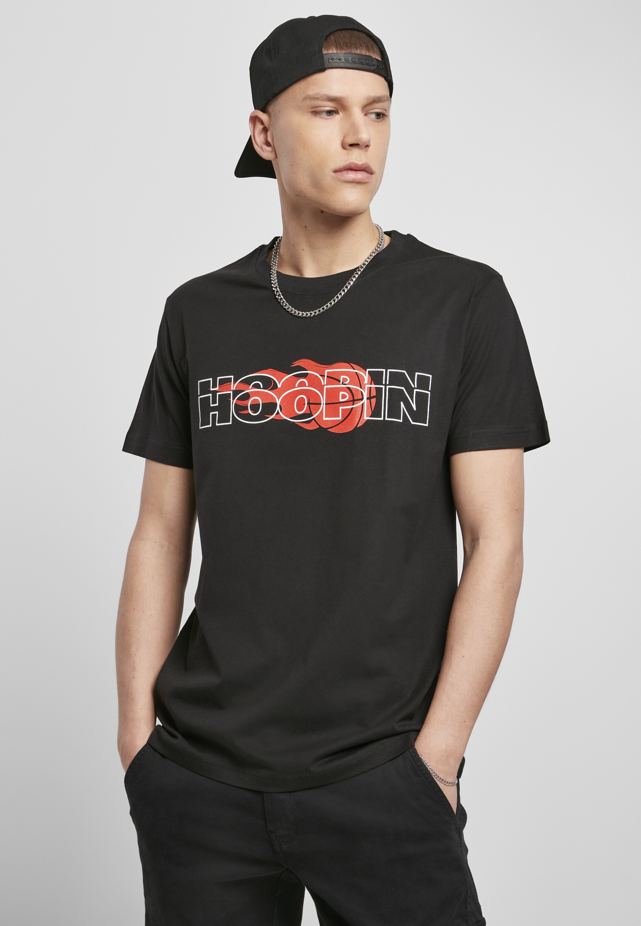 Männer Shirts Mister Tee Shirt 'Hoopin' in Schwarz - WU55680