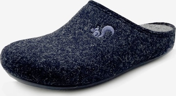 thies Hausschuh 'thies 1856 ® Recycled PET Slipper' in Blau: Vorderseite