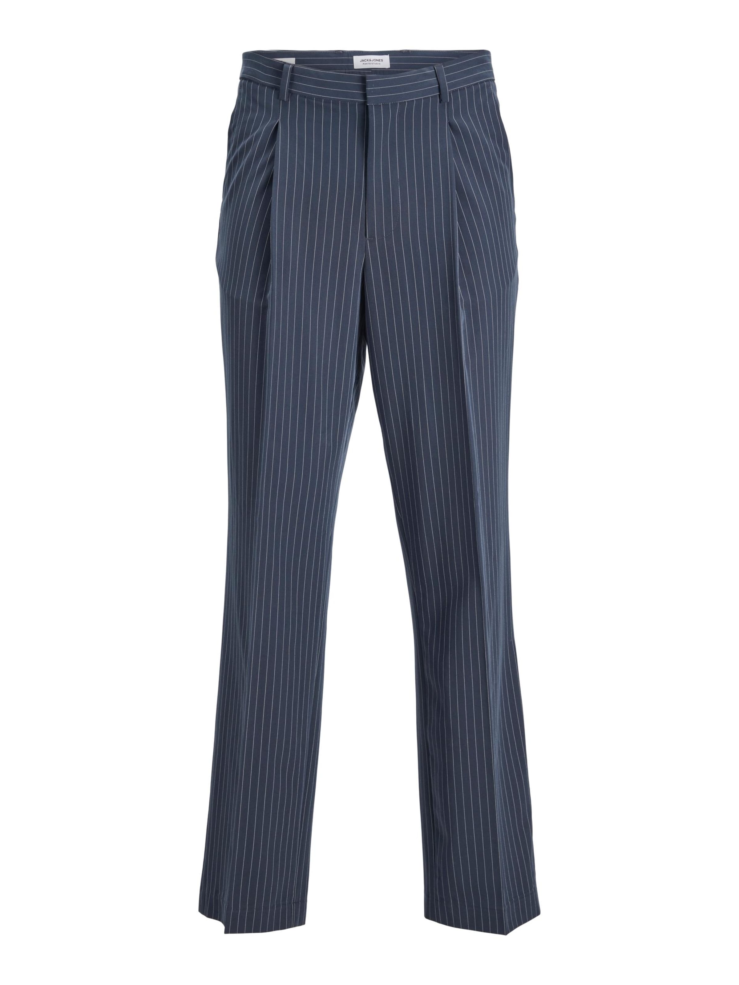 JACK & JONES Pleat-front trousers 'BILL PECHE' in Navy / White, Item view