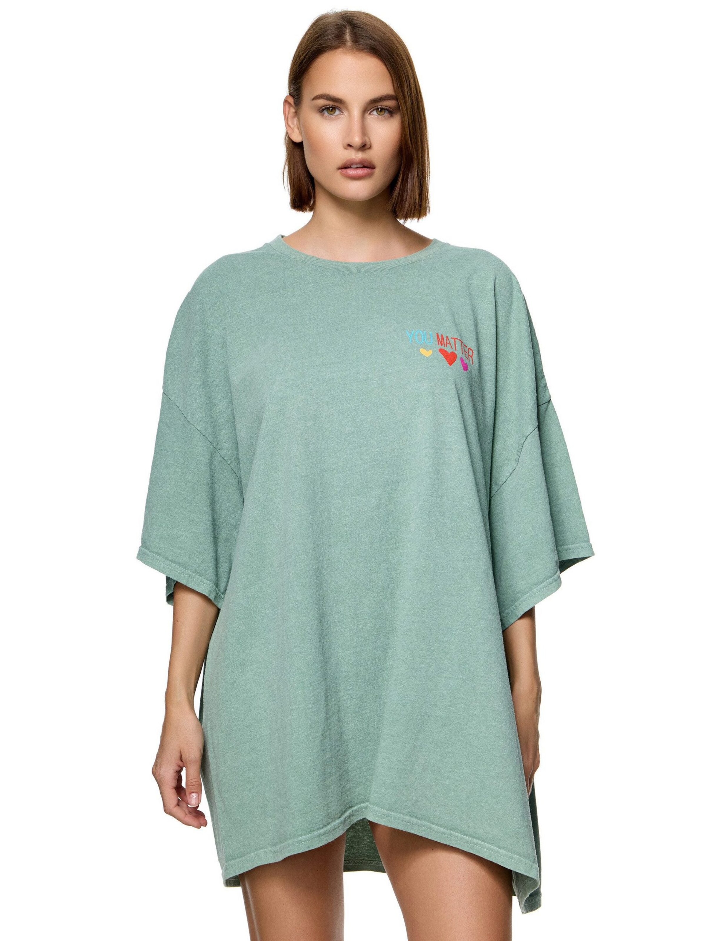 Worldclassca Oversizeshirt 'No Matter'‌‌‌‌‌‌‌‌ in Grün: Vorderseite