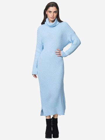 Robes en maille Elara en bleu : devant