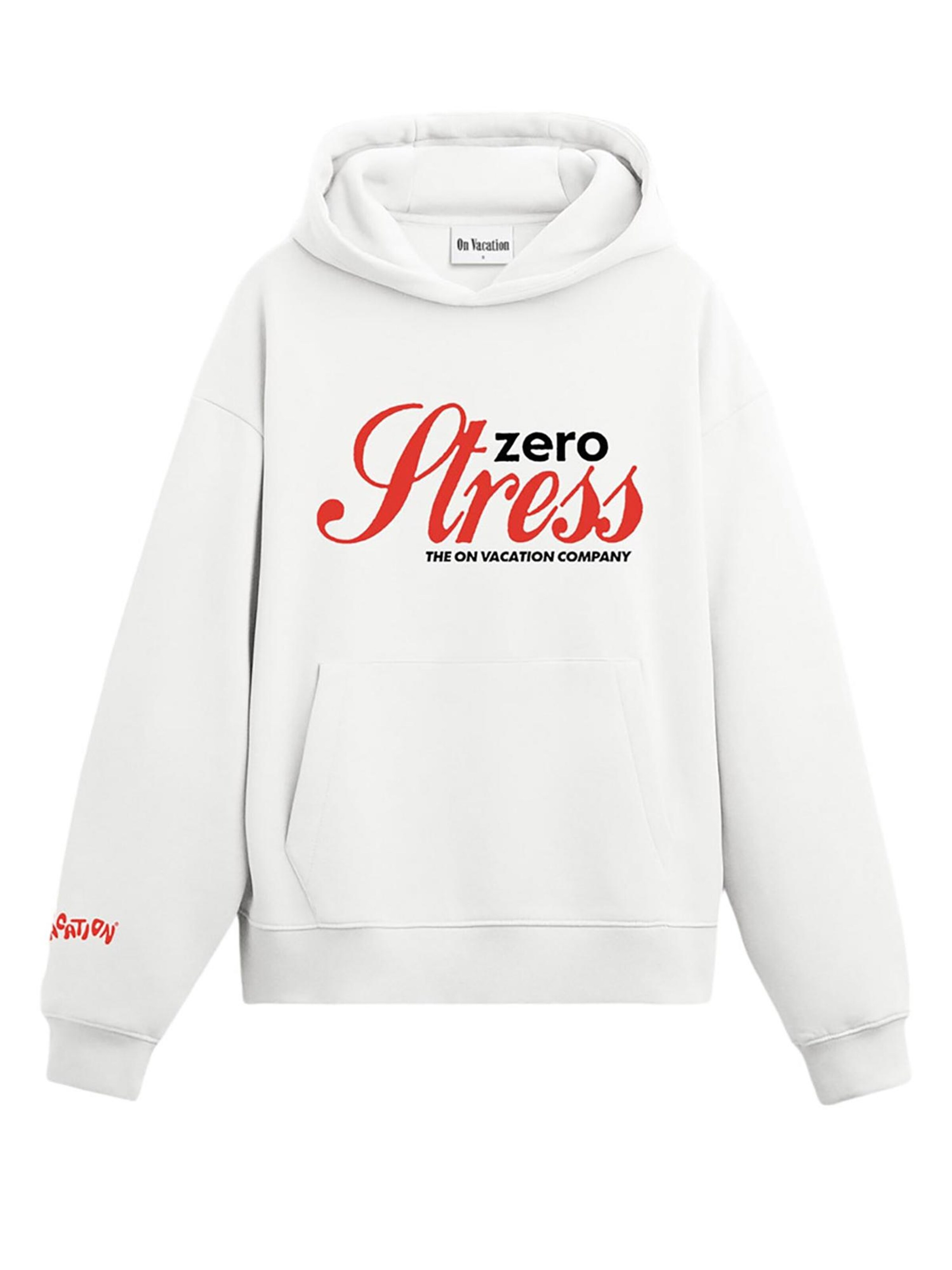 On Vacation Sweatshirt 'Zero Stress' in White: front