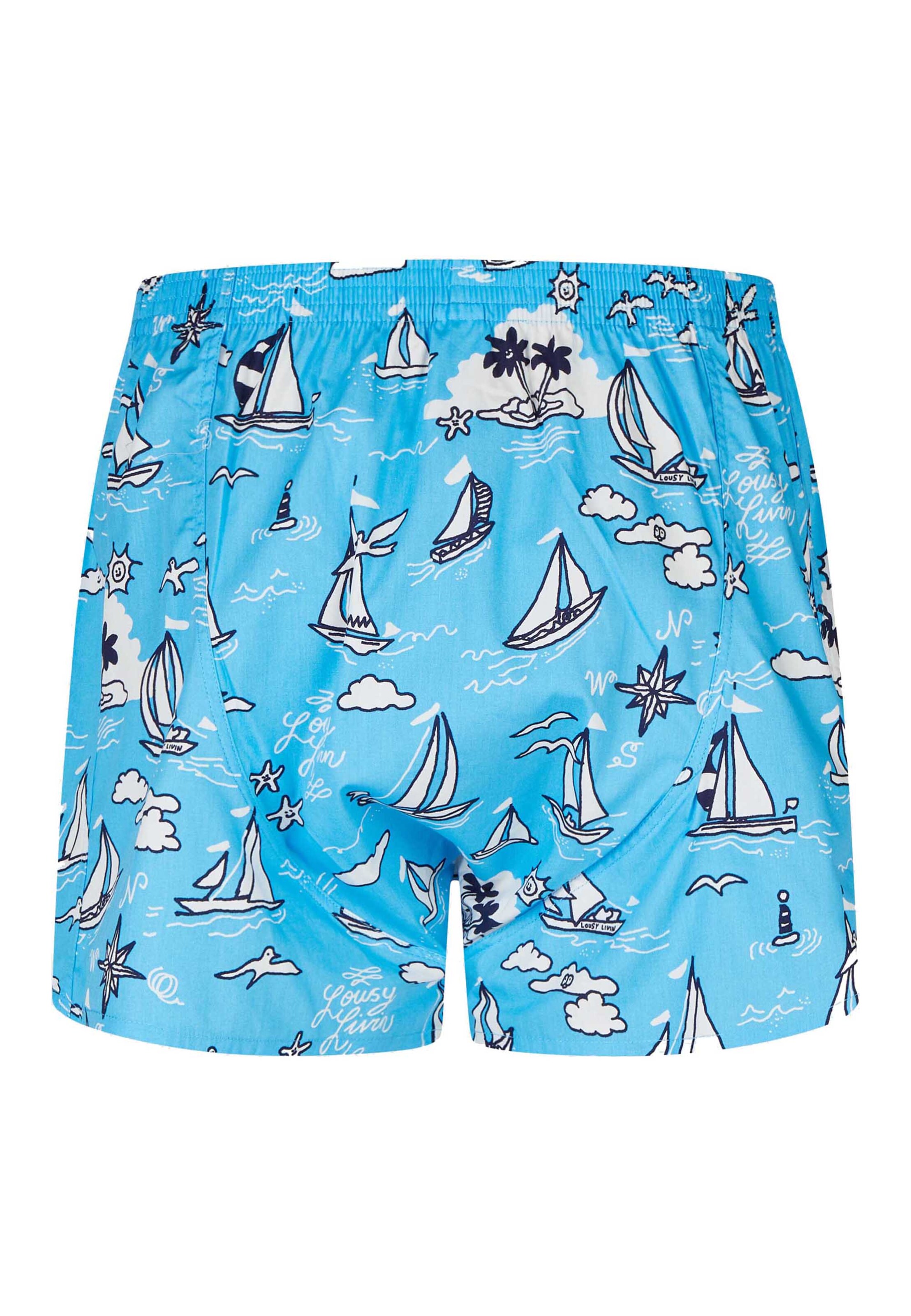 Lousy Livin Boxershorts 'Boats & Ducks' in Blauw