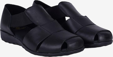 Desa Sandaal 'DESA Damen DesaComfort Ledersandalen mit elastischem Riemen' in Zwart: voorkant