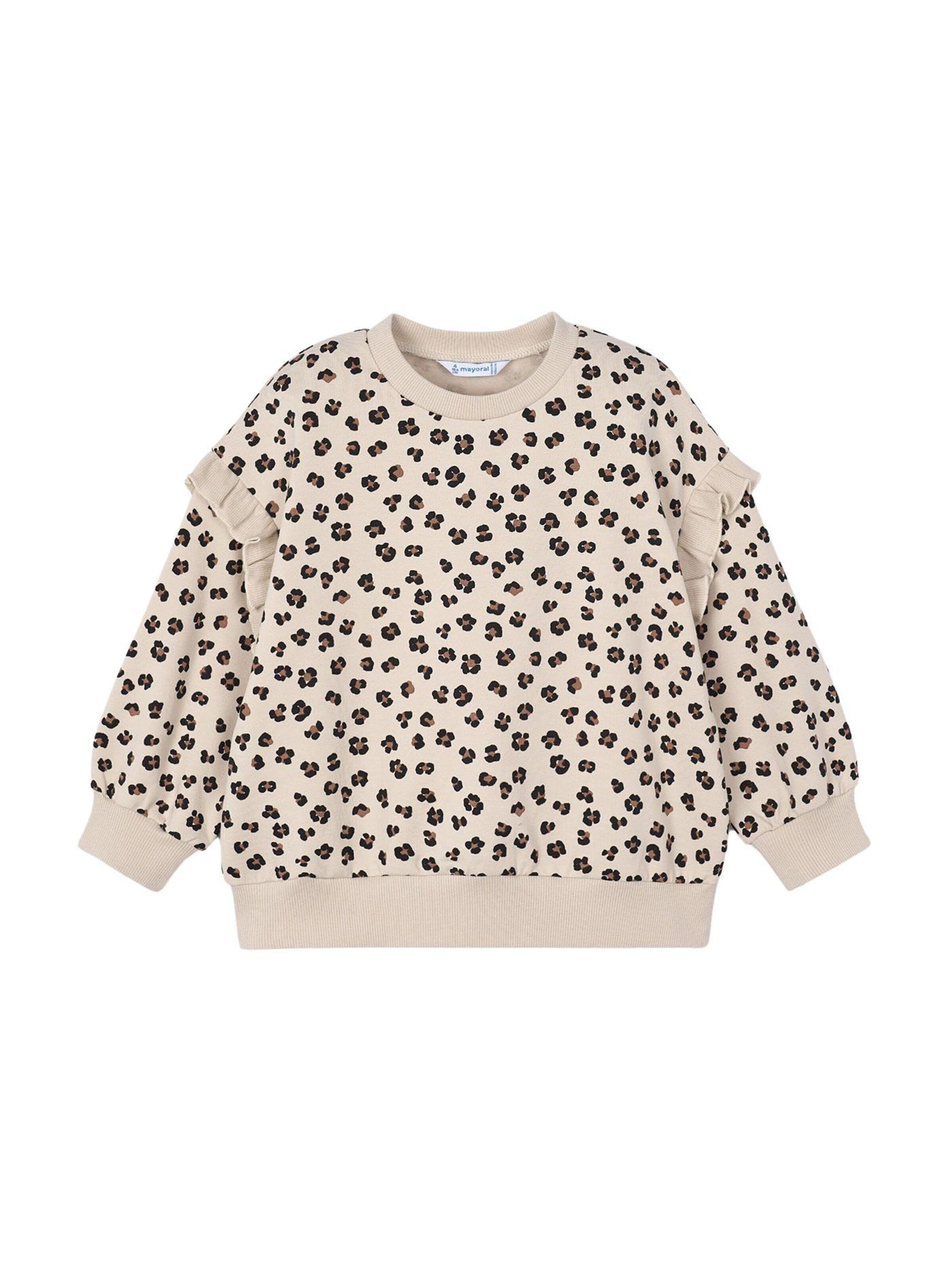 Mayoral Sweatshirt 'Mayoral Mädchen Sweatshirt Leoprint'‌‌ in Beige: Vorderseite