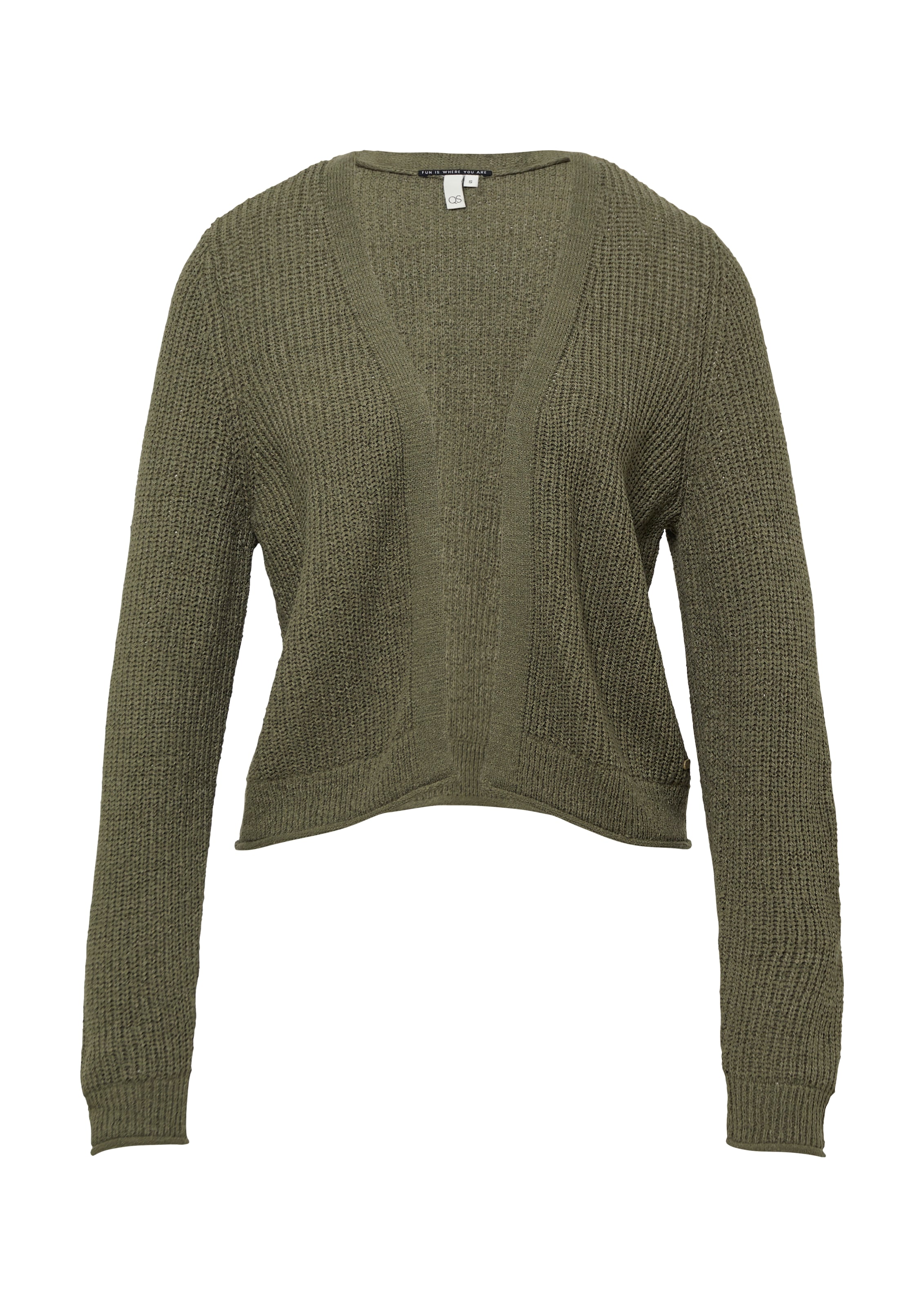 QS Strickjacke in Grün: Vorderseite