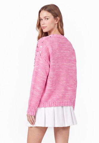 MYMO Gebreid vest 'Young Fashion' in Roze