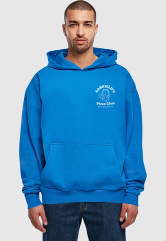 Merchcode Sweatshirt 'Garfield 45 - Pizza Club' in Blauw: voorkant