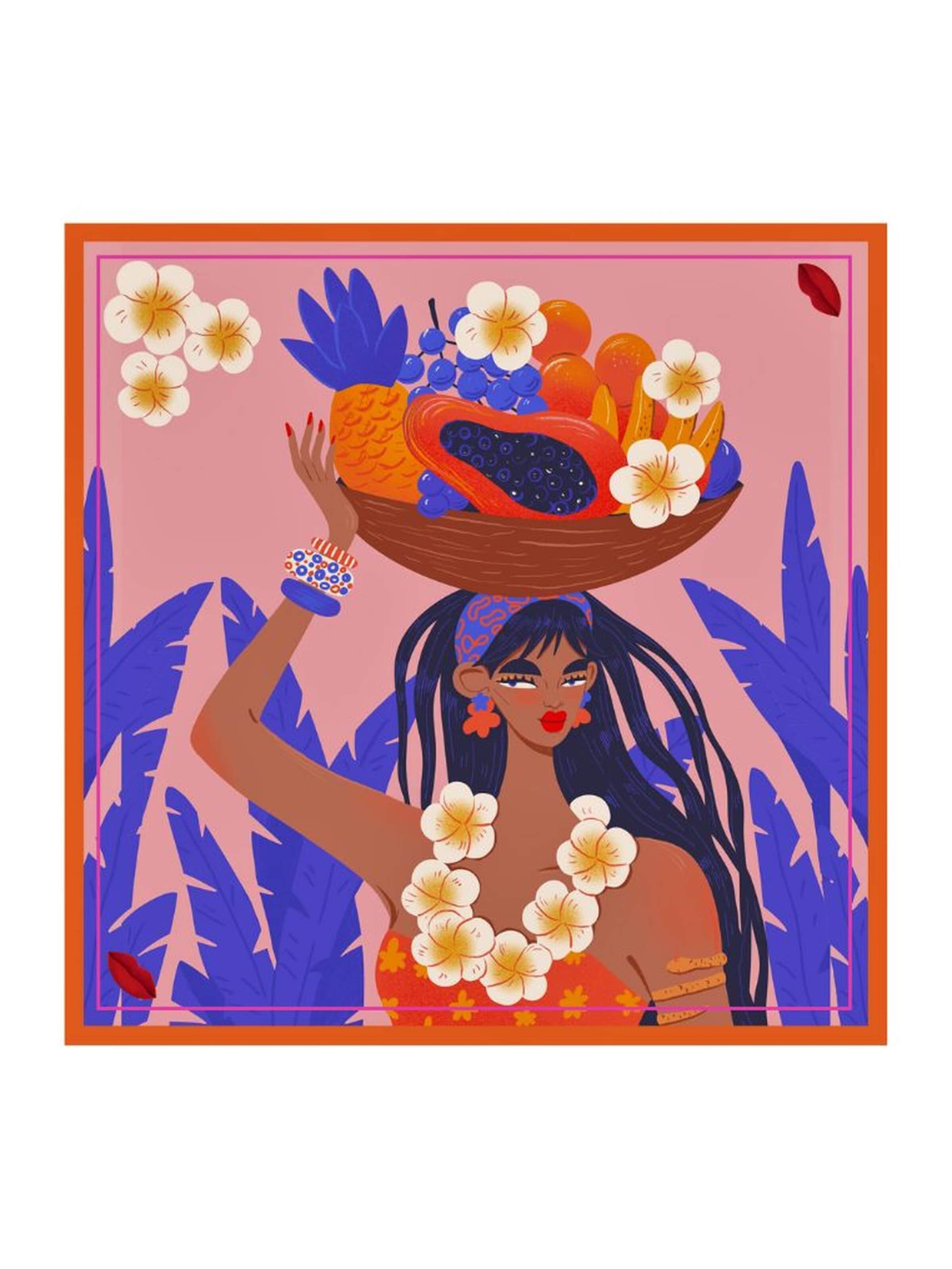 My Minelli - Chal 'Eva - Hand Rolled 100% Silk Scarf' en naranja: frente