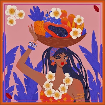 Écharpe 'Eva - Hand Rolled 100% Silk Scarf' My Minelli en orange : devant