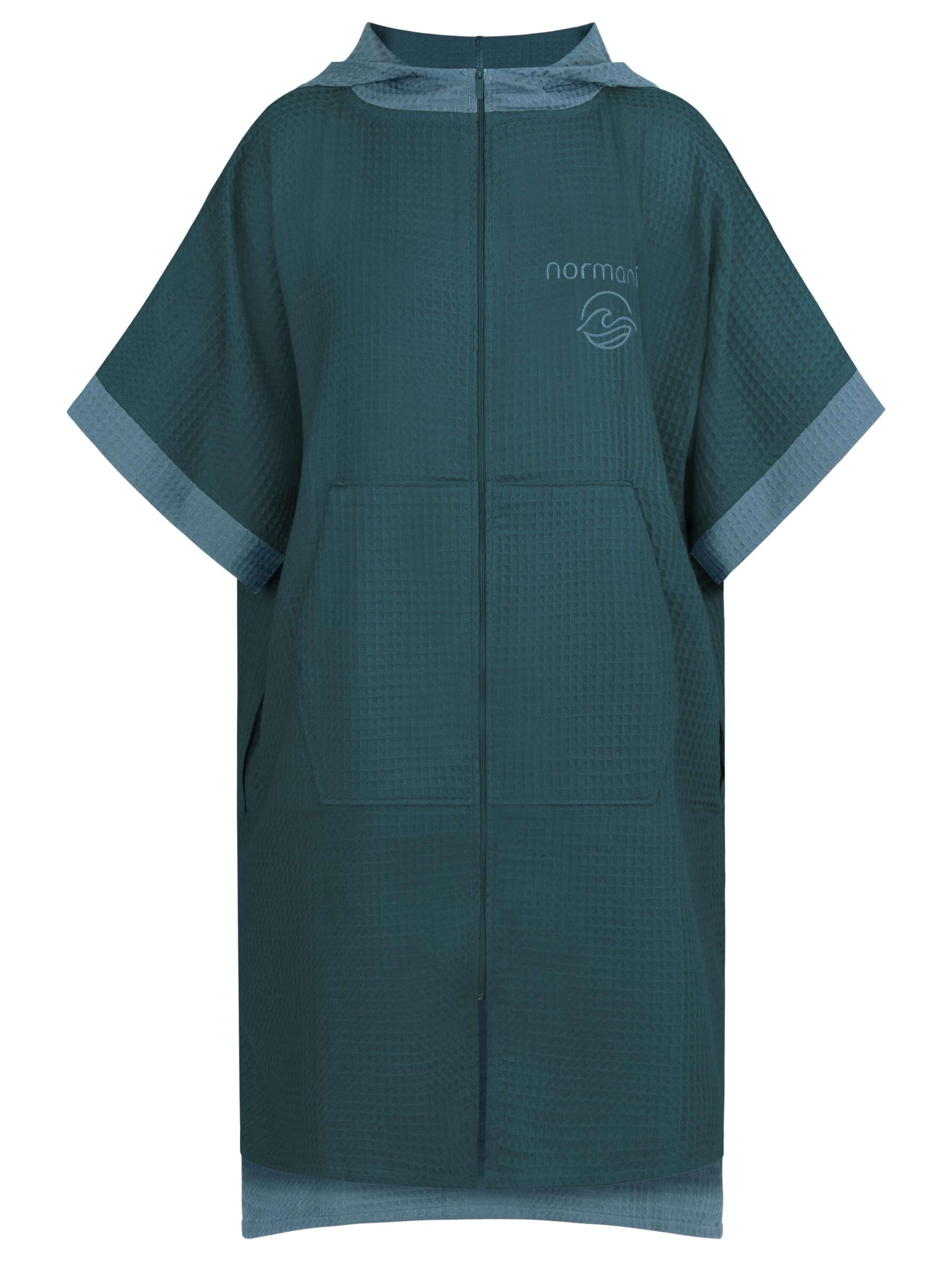 Peignoir long normani en bleu : devant