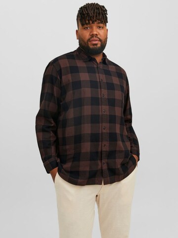 Jack & Jones Plus Regular fit Риза 'Gingham' в синьо: отпред