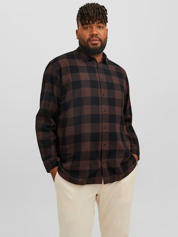 Jack & Jones Plus Regular fit Πουκάμισο 'Gingham' σε μπλε: μπροστά