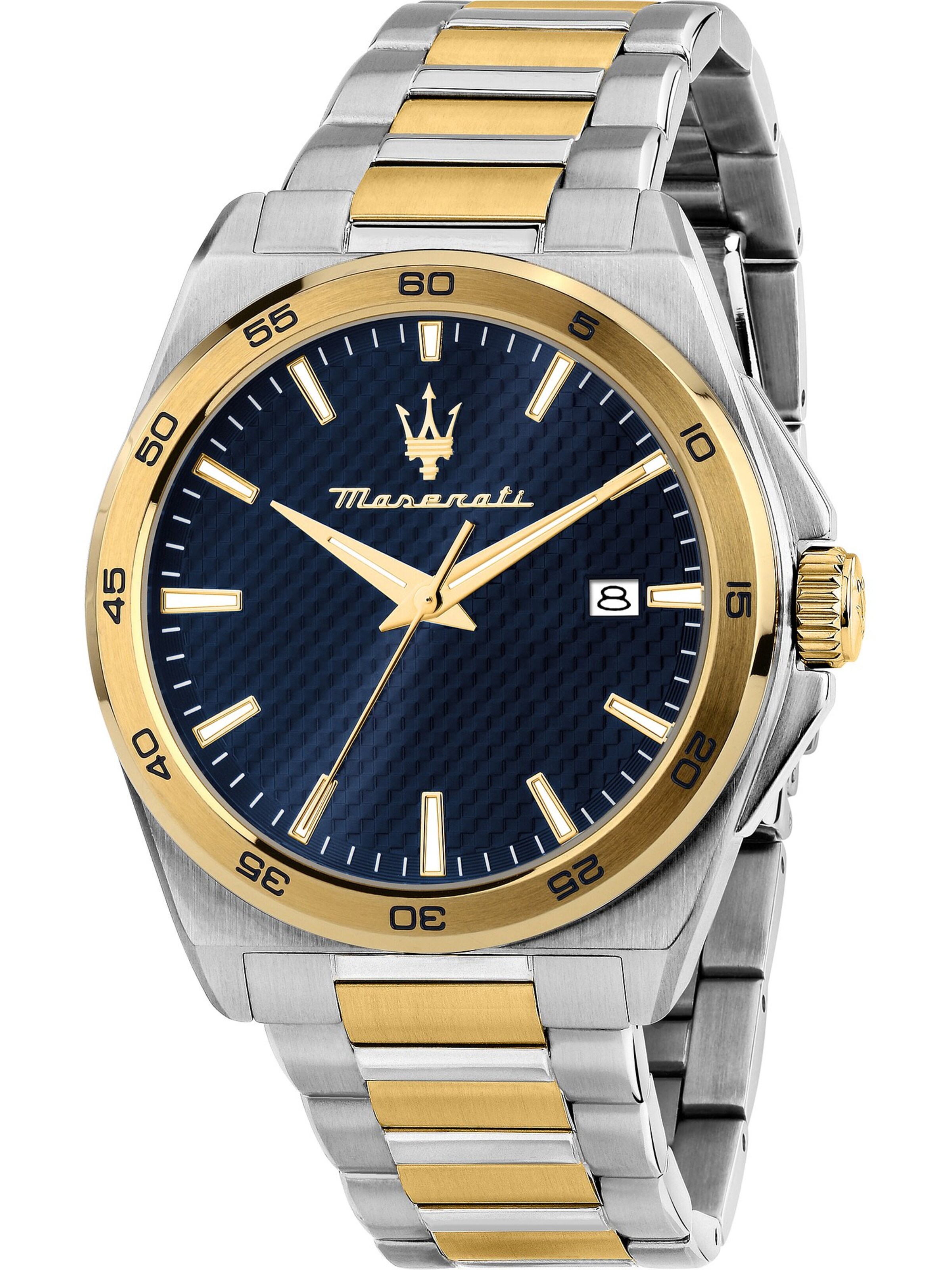 Maserati Analoguhr 'Maserati' in Silber: Vorderseite