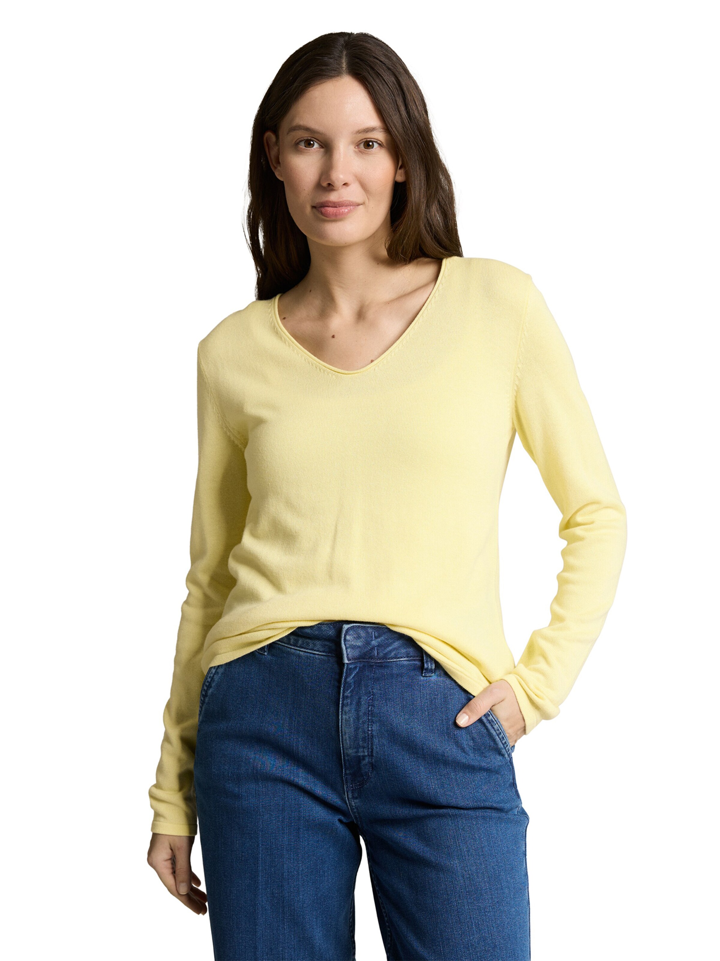 TOM TAILOR - Pullover em amarelo: frente