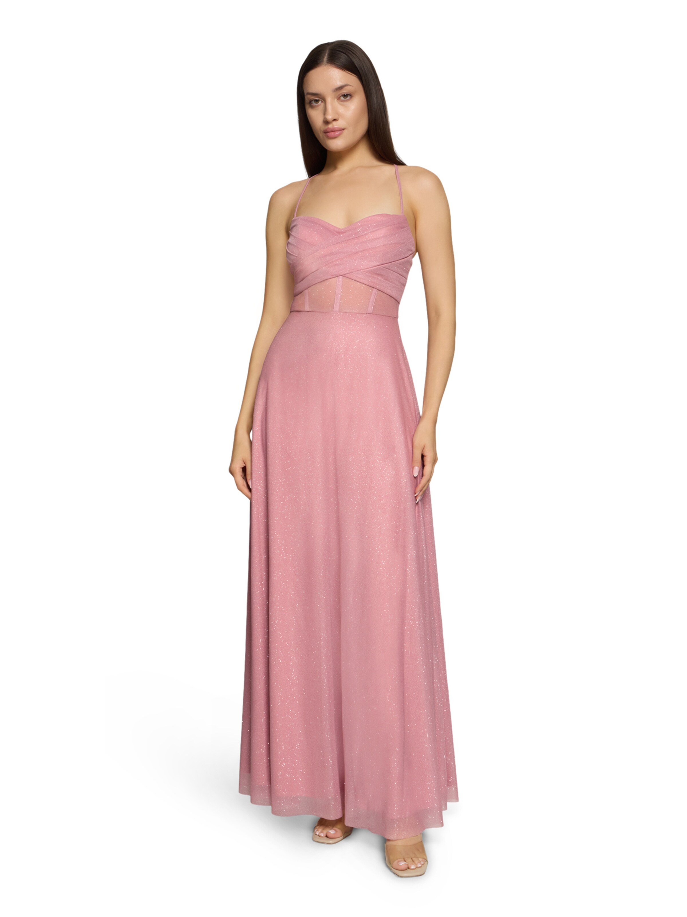 Robe de soirée Vera Mont en rose : devant