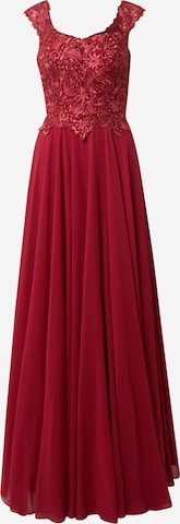 LUXUAR - Vestido de noche en rojo: frente