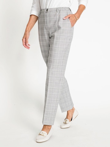 Goldner Regular Trousers with creases 'Anna' in Grey