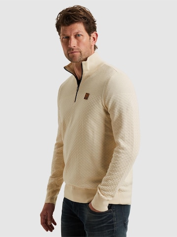 PME Legend Trui 'Pullover with half zipper' in Beige