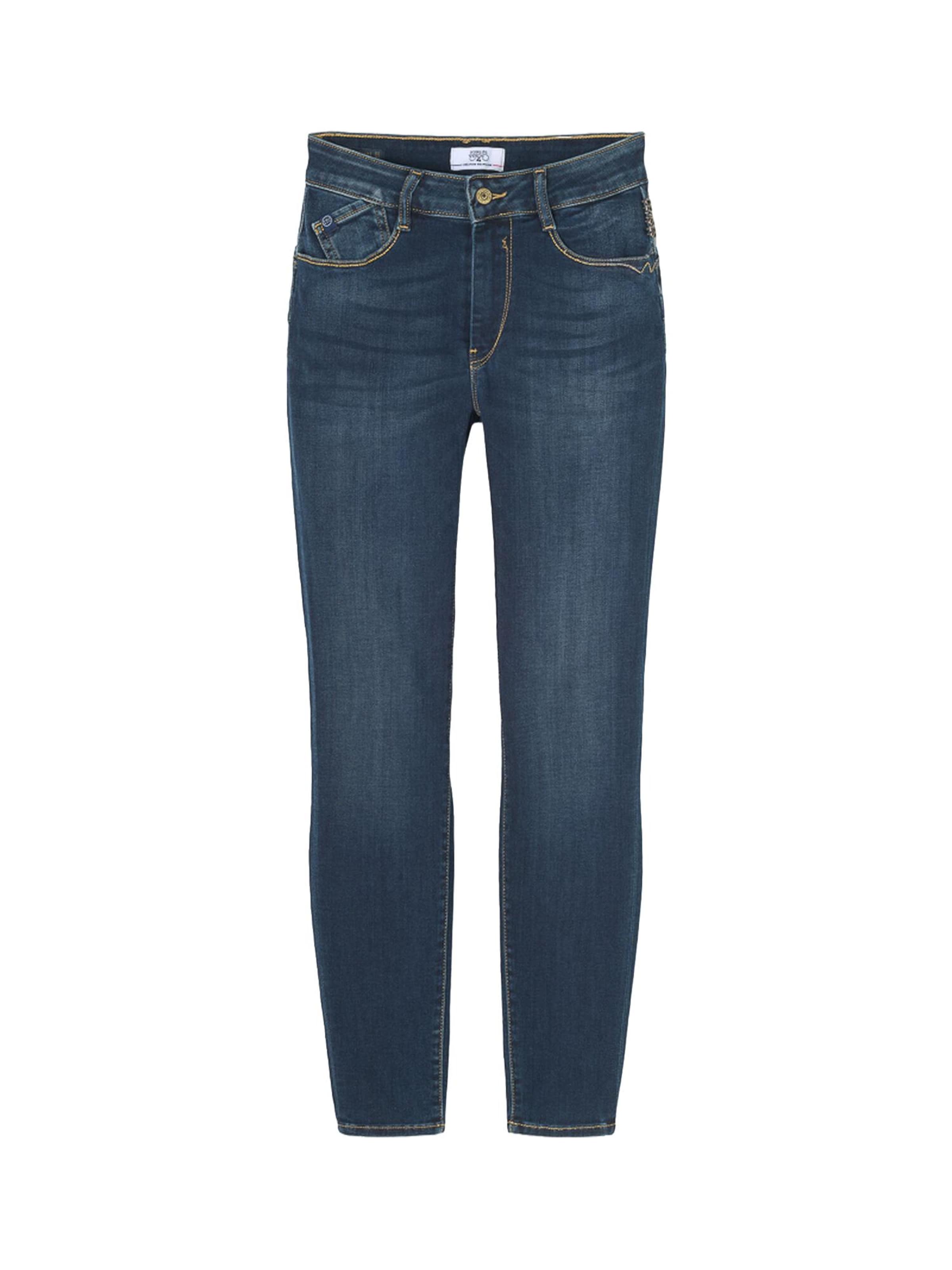 Coupe slim Jean Le Temps Des Cerises en bleu : devant