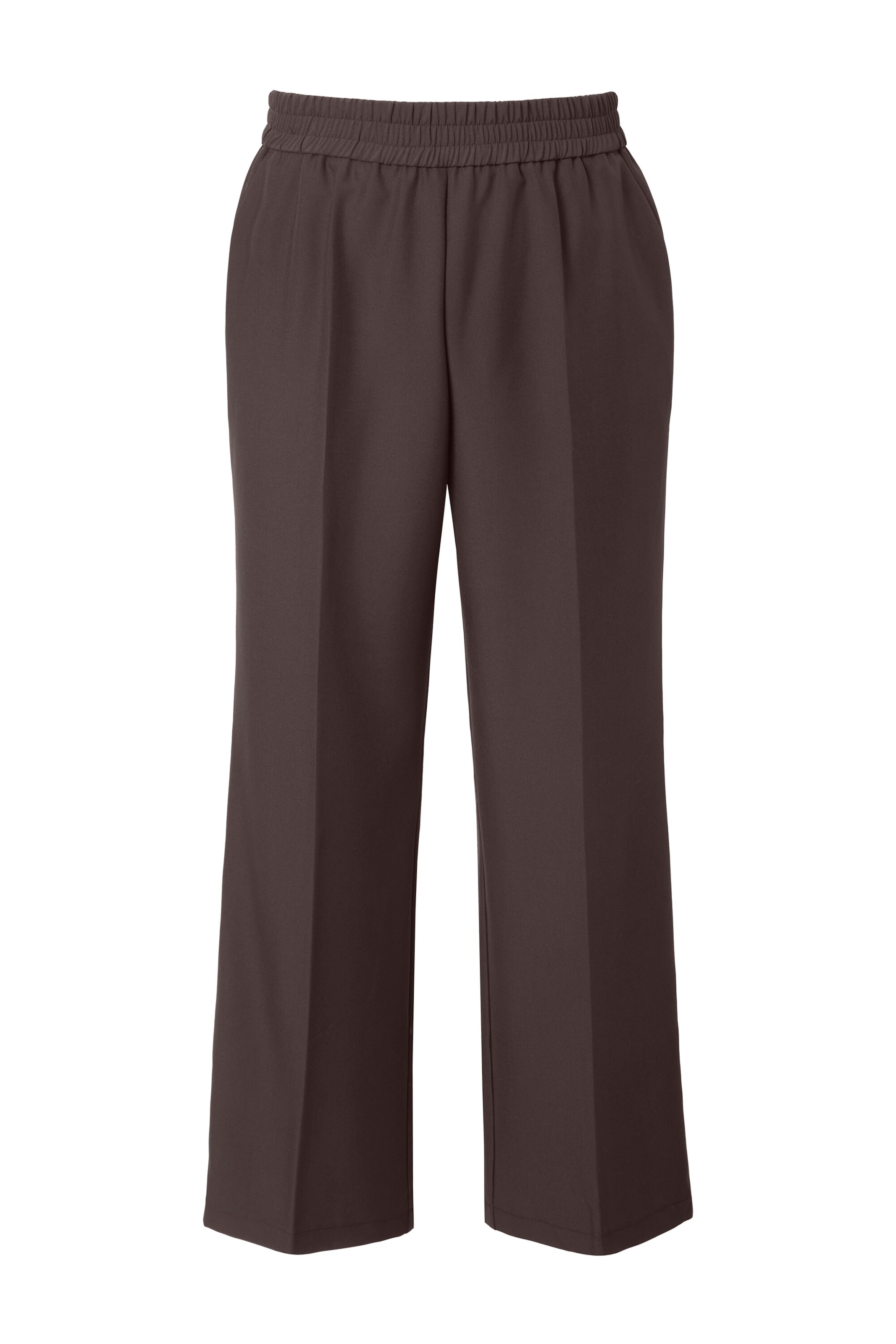 Studio Untold Wide leg Trousers with creases in Brown: front