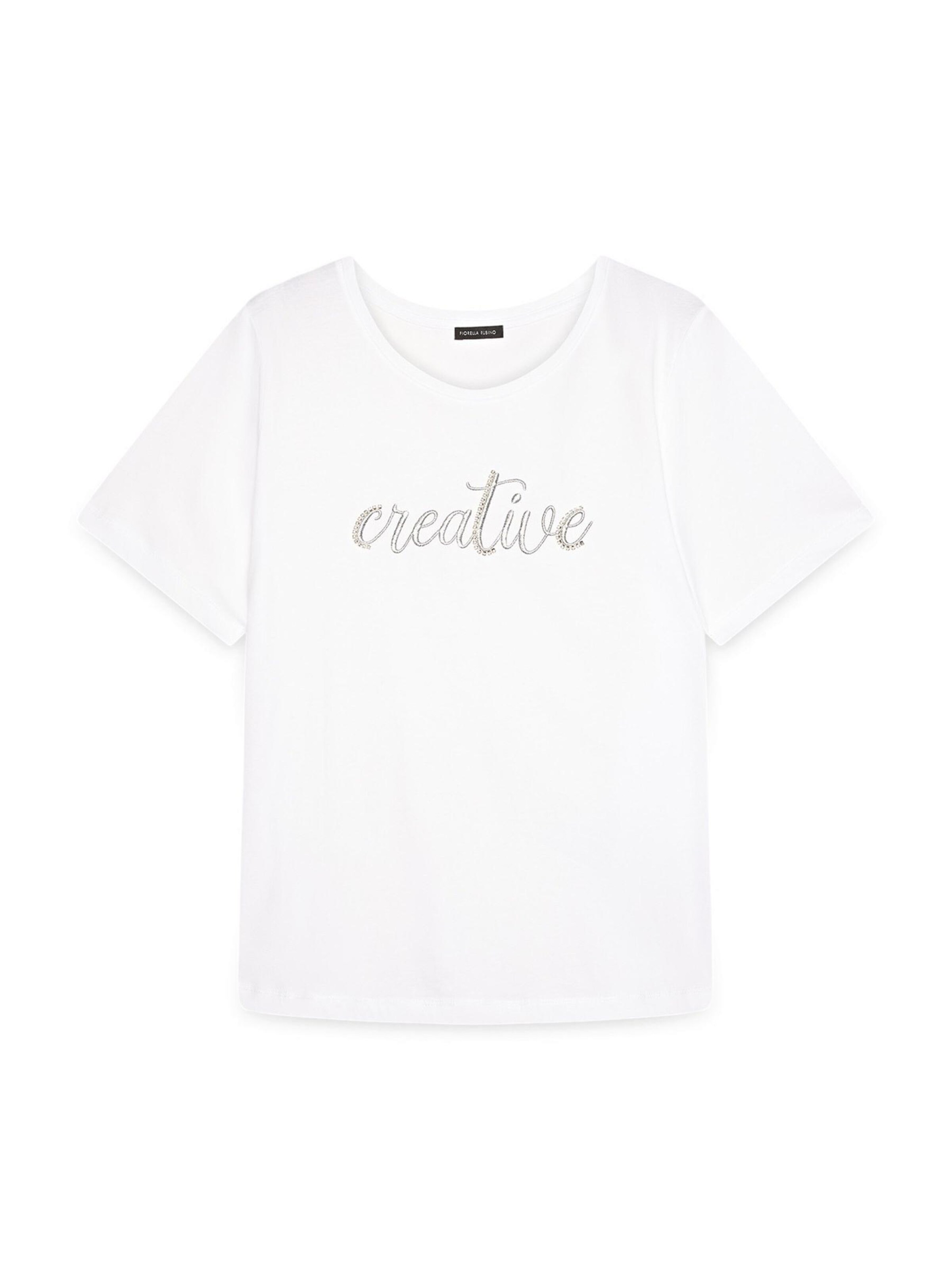 T-shirt Fiorella Rubino en blanc : devant