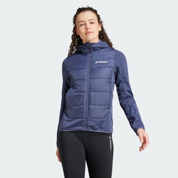 ADIDAS TERREX Functionele fleece jas in Blauw: voorkant