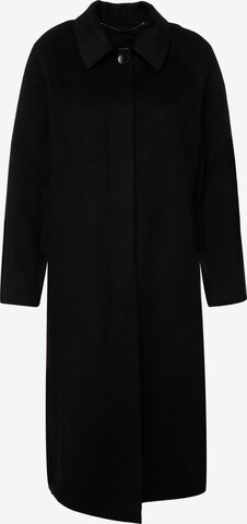 Ulla Popken Between-Seasons Coat in Black: front