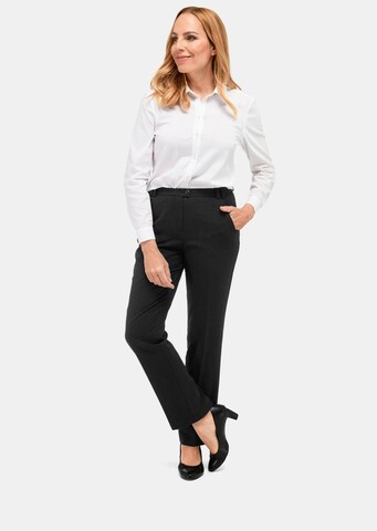Goldner Regular Pleated Pants 'CARLA' in Black