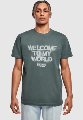 ABSOLUTE CULT Shirt 'Stranger Things - Welcome To My World' in Green: front