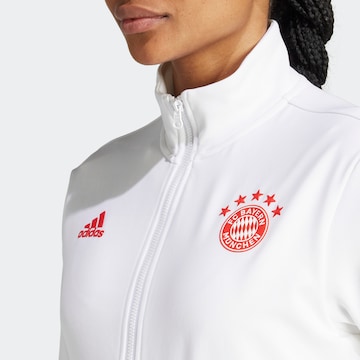 ADIDAS SPORTSWEAR Athletic Zip-Up Hoodie 'FC Bayern München' in White