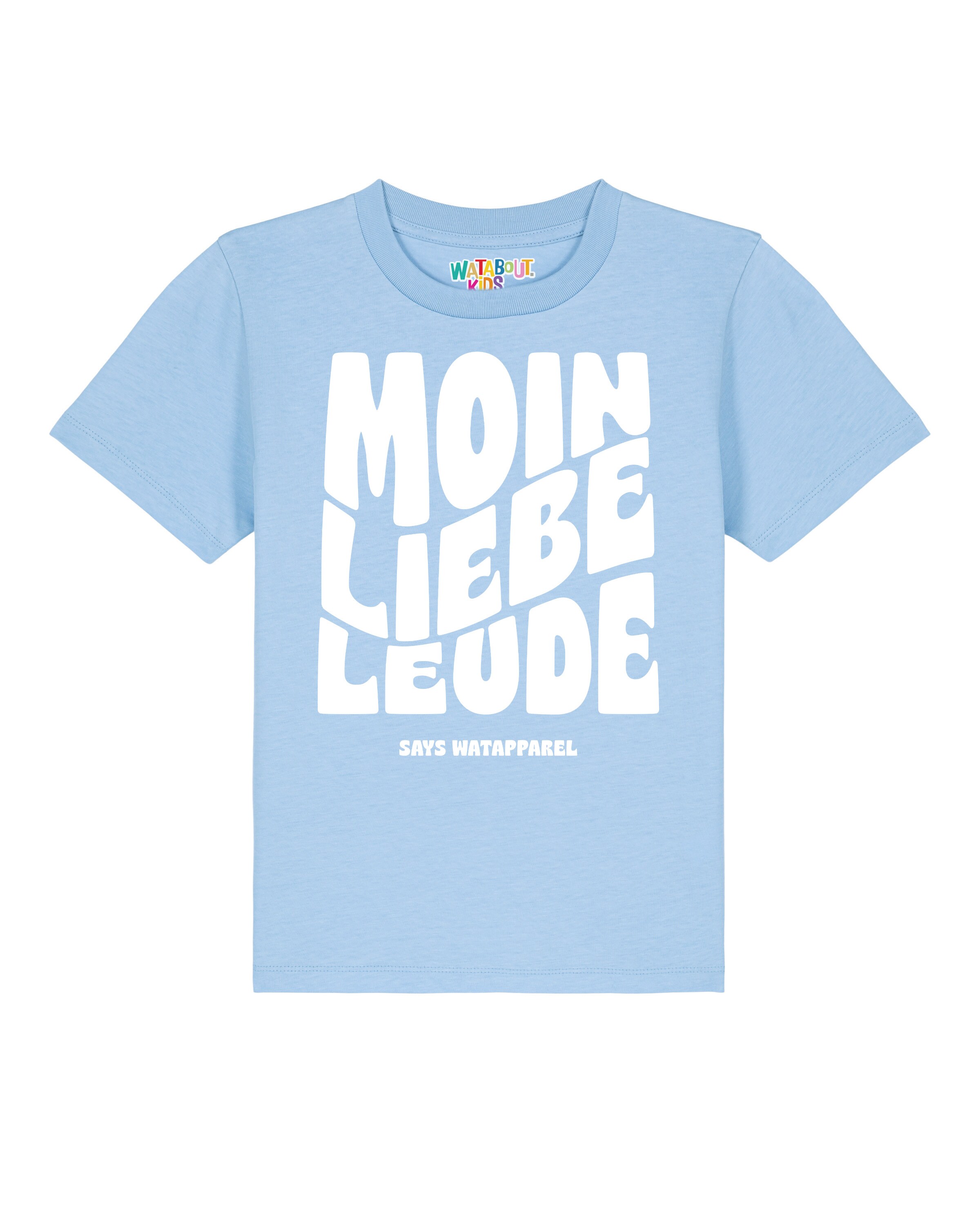 T-Shirt 'Moin liebe Leude' watabout.kids en bleu : devant
