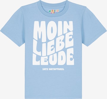 watabout.kids T-Shirt 'Moin liebe Leude' in Blau: Vorderseite