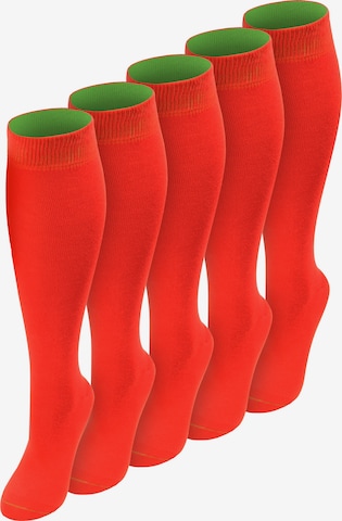 Chaussettes montantes normani en rouge : devant