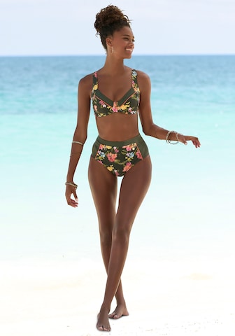 LASCANA Bustier Bikini felső 'Tahiti' - zöld: elől