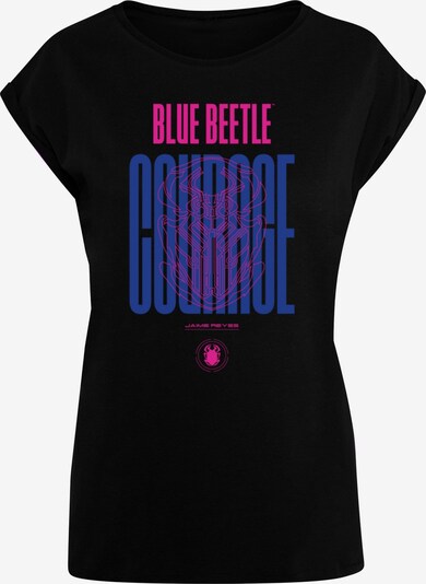 ABSOLUTE CULT T-shirt 'Blue Beetle - Courage' en bleu / rose néon / noir, Vue avec produit